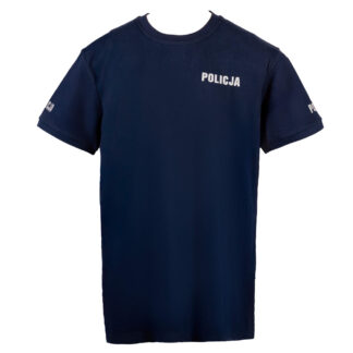 Koszulka T Shirt Policja 100% Bawełna Granatowa Odblaskowa