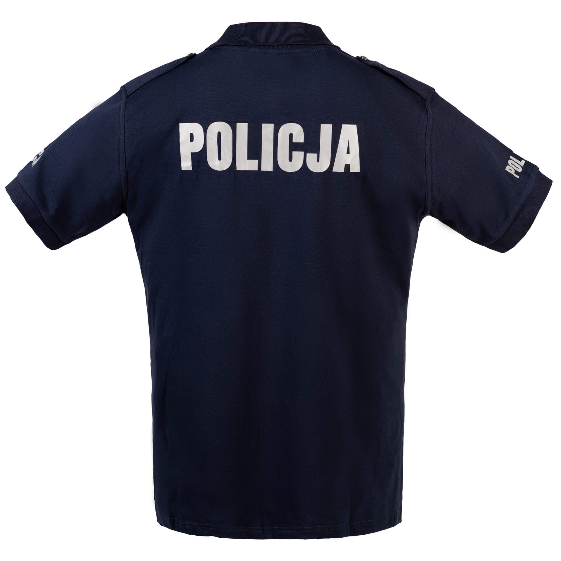 Koszulka Polo Policja Męska z Pagonami Bawełna Granatowa Służbowa - Image 4