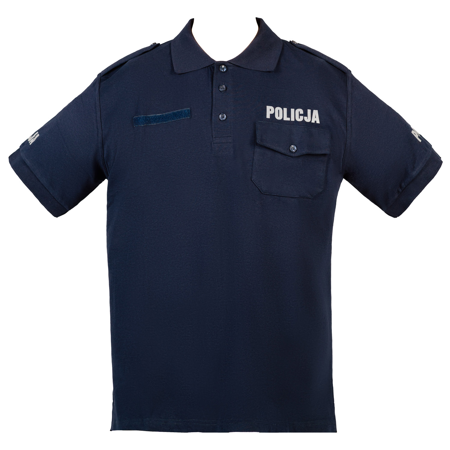 Koszulka Polo Policja Męska z Pagonami Bawełna Granatowa Służbowa - Image 3