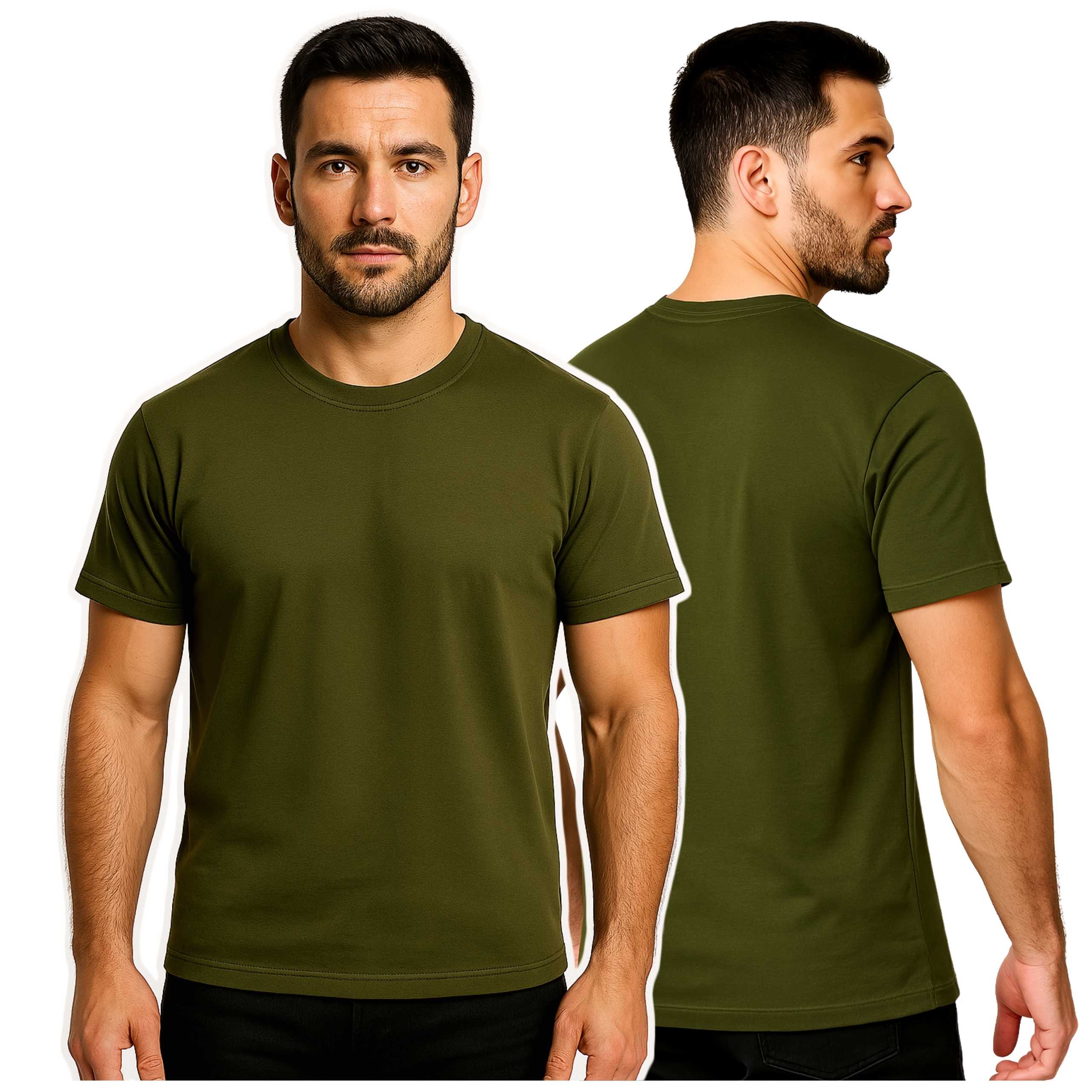 Koszulka T shirt Wojsko 100% Bawełna Khaki - Image 2