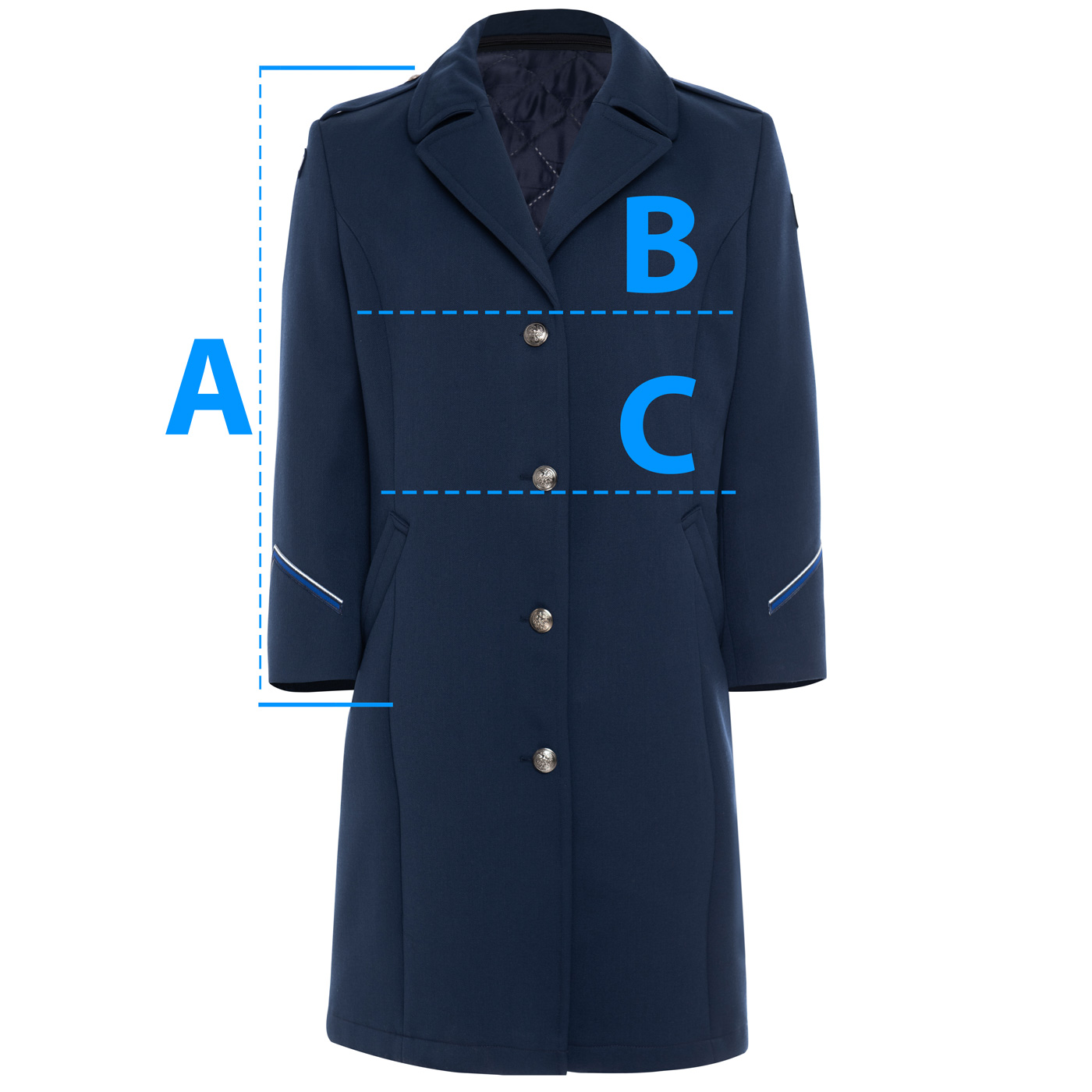 Płaszcz wyjściowy Policji damski nowy wzór tabela - Image 5