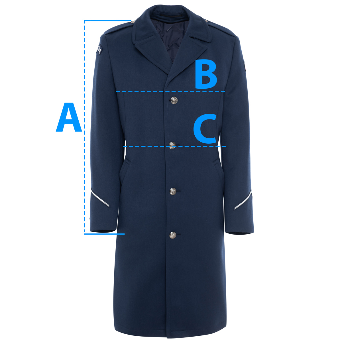 Płaszcz wyjściowy Policji męski nowy wzór tabela - Image 2